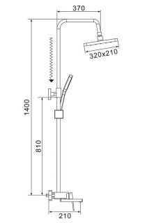 Душевая стойка Shevanik S6826T оружейная сталь